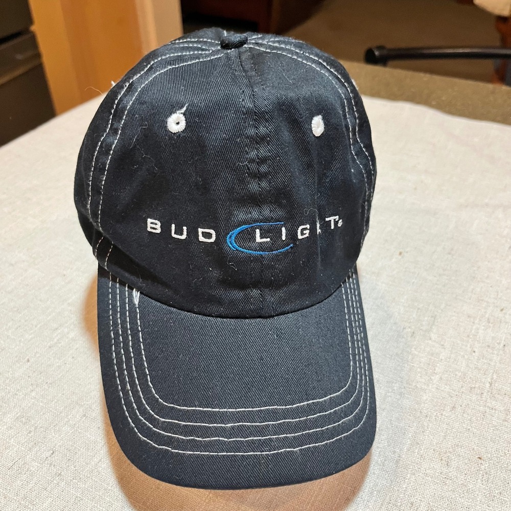 Bud Light Black‎ Hat Cap Official Product Anheuser Busch Beer Promo